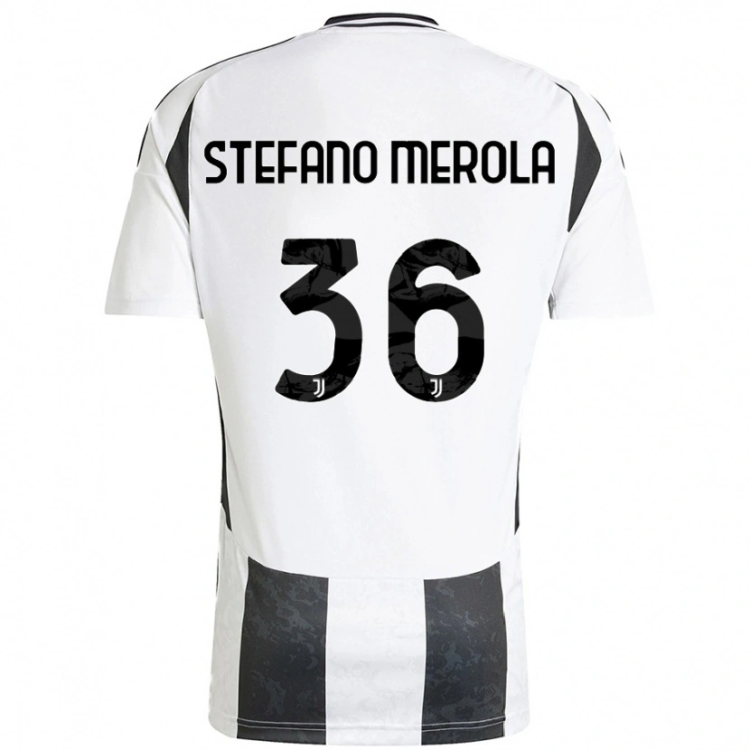 Danxen Dzieci Antonio Stefano Merola #36 Biały Czarny Domowa Koszulka 2024/25 Koszulki Klubowe