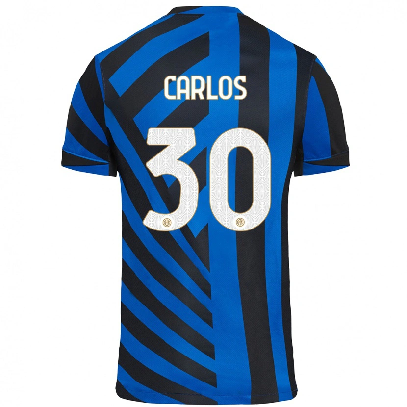 Danxen Dzieci Carlos Augusto #30 Niebiesko-Czarny Domowa Koszulka 2024/25 Koszulki Klubowe