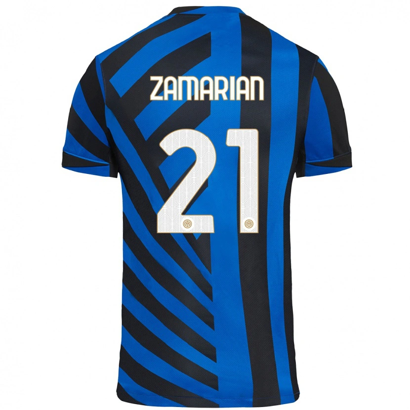 Danxen Dzieci Matteo Zamarian #21 Niebiesko-Czarny Domowa Koszulka 2024/25 Koszulki Klubowe
