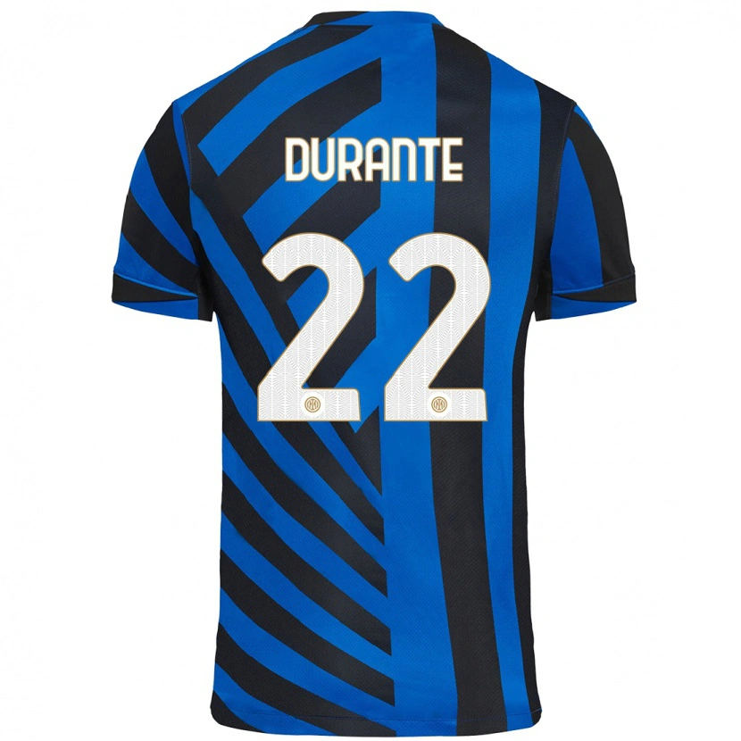 Danxen Dzieci Francesca Durante #22 Niebiesko-Czarny Domowa Koszulka 2024/25 Koszulki Klubowe