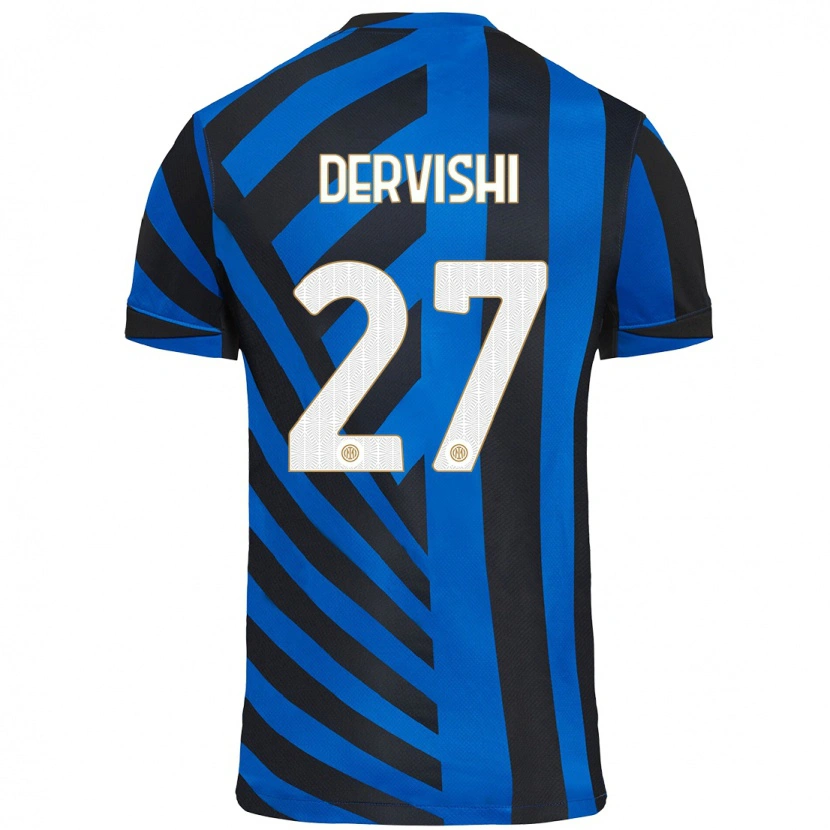 Danxen Dzieci Kristian Dervishi #27 Niebiesko-Czarny Domowa Koszulka 2024/25 Koszulki Klubowe