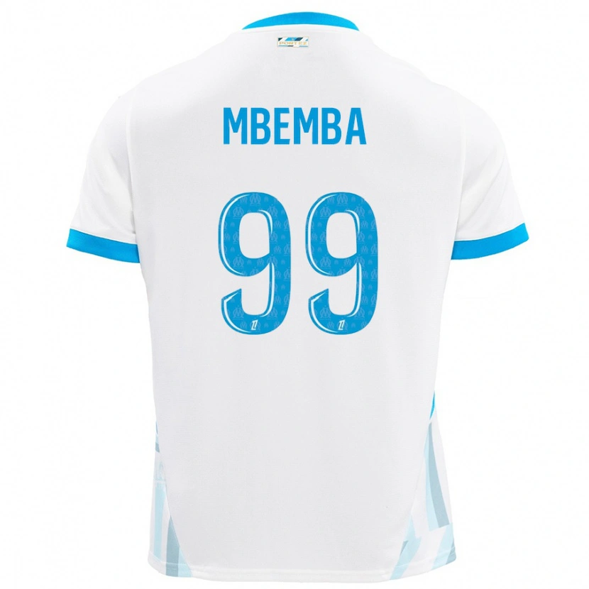 Danxen Dzieci Chancel Mbemba #99 Biały Błękitny Domowa Koszulka 2024/25 Koszulki Klubowe