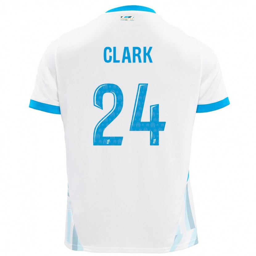 Danxen Dzieci Ashley Clark #24 Biały Błękitny Domowa Koszulka 2024/25 Koszulki Klubowe