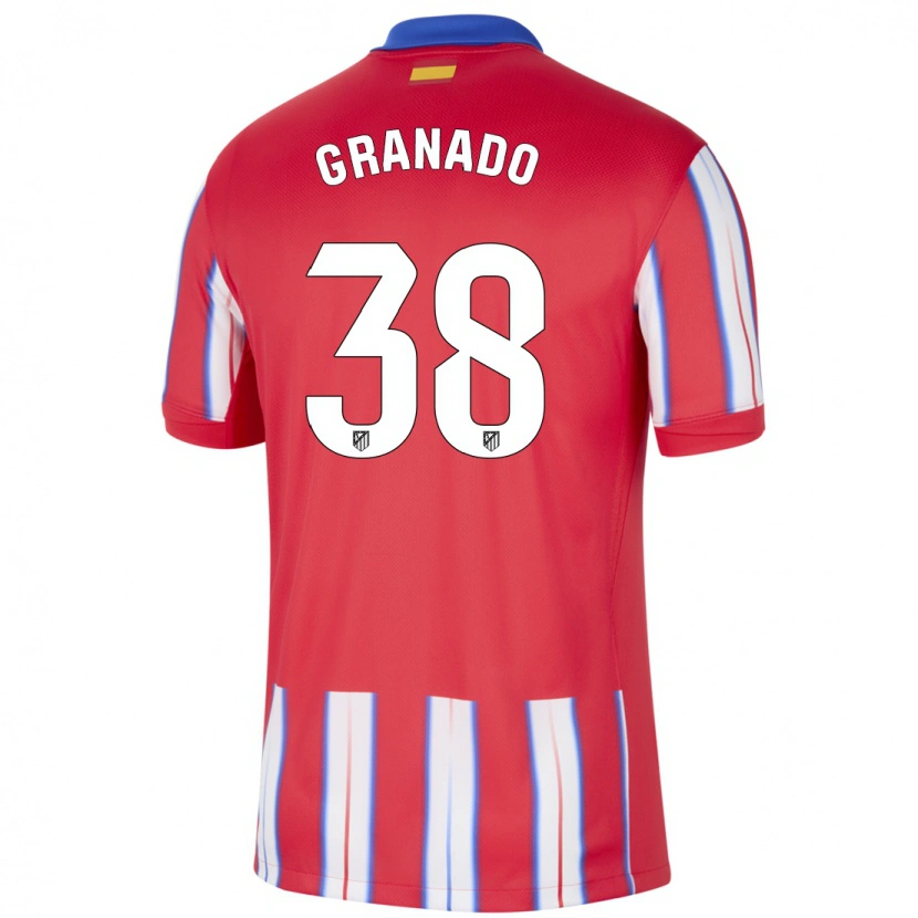 Danxen Dzieci Adrian Granado #38 Czerwony Biały Niebieski Domowa Koszulka 2024/25 Koszulki Klubowe