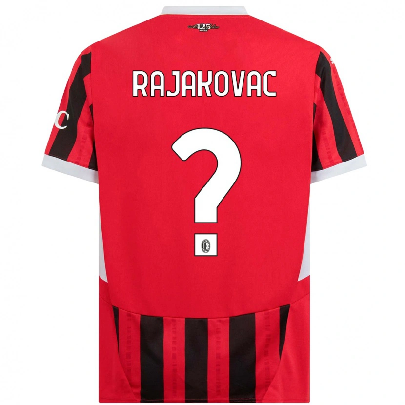 Danxen Dzieci Mihajlo Rajakovac #0 Czerwony Czarny Domowa Koszulka 2024/25 Koszulki Klubowe