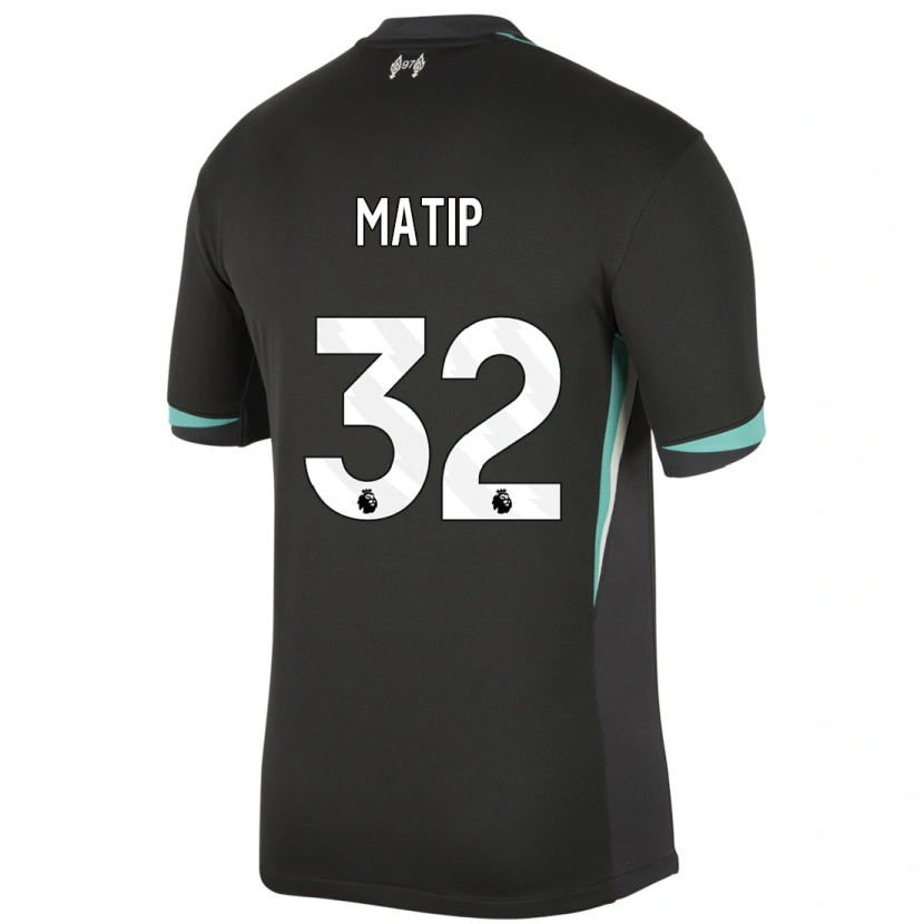 Danxen Dzieci Joel Matip #32 Czarny Antracytowy Biały Wyjazdowa Koszulka 2024/25 Koszulki Klubowe