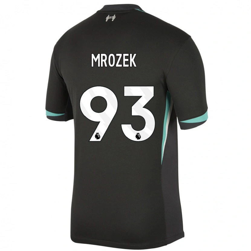 Danxen Dzieci Fabian Mrozek #93 Czarny Antracytowy Biały Wyjazdowa Koszulka 2024/25 Koszulki Klubowe