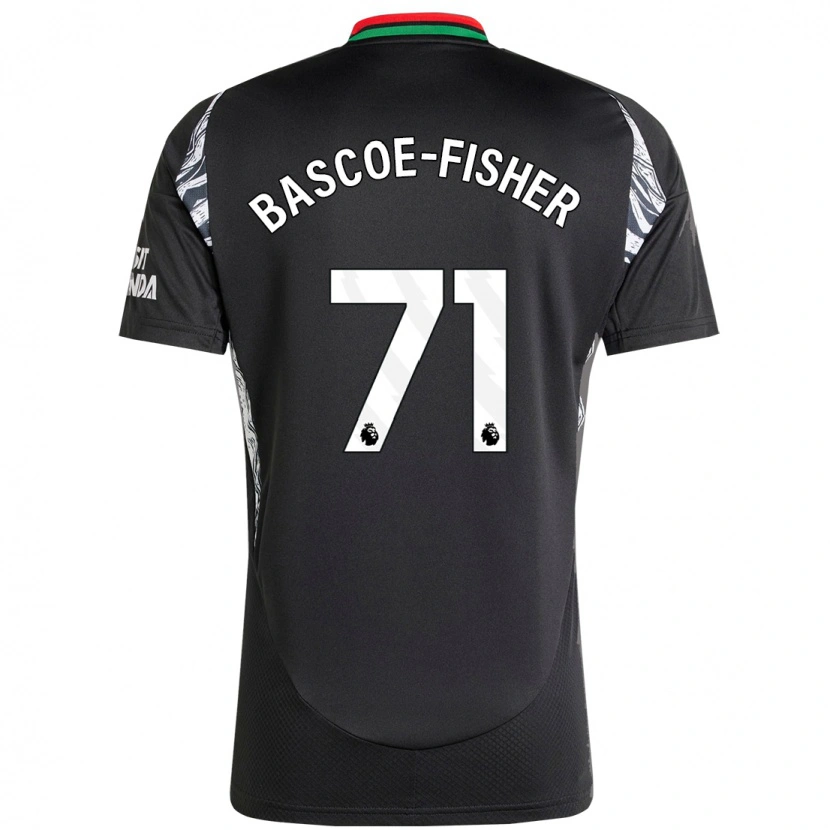 Danxen Dzieci Jakai Bascoe-Fisher #71 Czarny Wyjazdowa Koszulka 2024/25 Koszulki Klubowe
