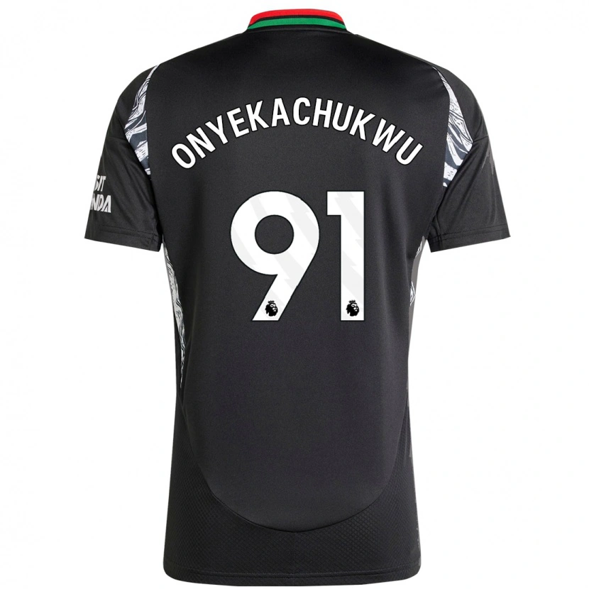 Danxen Dzieci Samuel Onyekachukwu #91 Czarny Wyjazdowa Koszulka 2024/25 Koszulki Klubowe