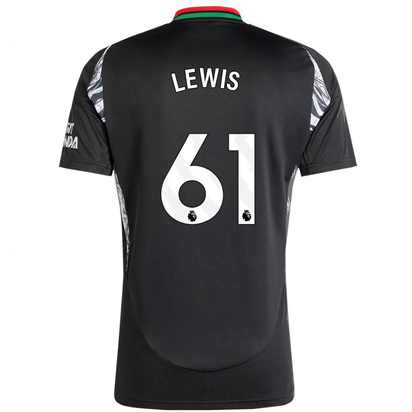Danxen Dzieci George Lewis #61 Czarny Wyjazdowa Koszulka 2024/25 Koszulki Klubowe