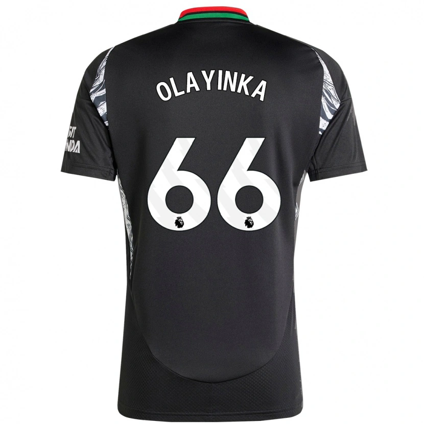 Danxen Dzieci James Olayinka #66 Czarny Wyjazdowa Koszulka 2024/25 Koszulki Klubowe
