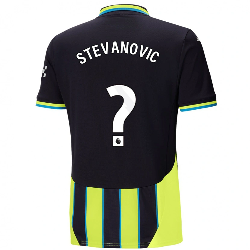 Danxen Dzieci Filip Stevanovic #0 Niebieski Żółty Wyjazdowa Koszulka 2024/25 Koszulki Klubowe
