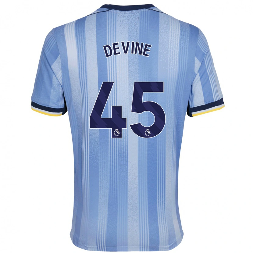 Danxen Dzieci Alfie Devine #45 Jasnoniebieski Wyjazdowa Koszulka 2024/25 Koszulki Klubowe