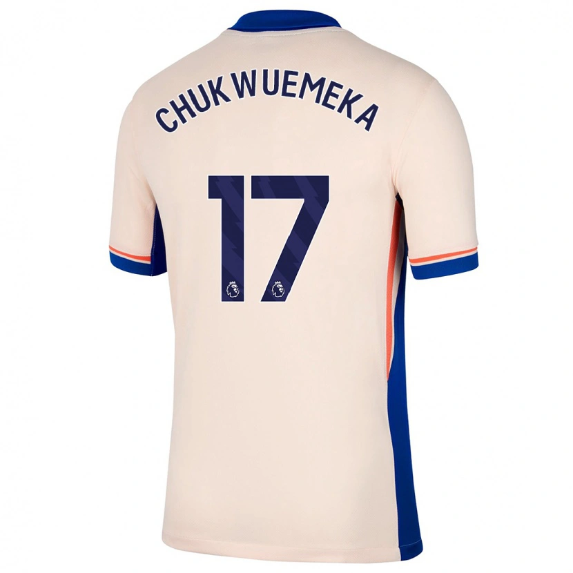Danxen Dzieci Carney Chukwuemeka #17 Jasnobeżowy Wyjazdowa Koszulka 2024/25 Koszulki Klubowe
