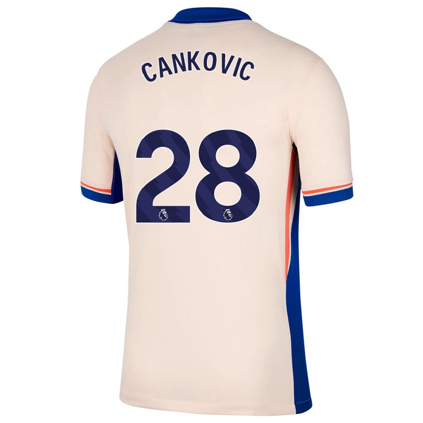 Danxen Dzieci Jelena Čanković #28 Jasnobeżowy Wyjazdowa Koszulka 2024/25 Koszulki Klubowe