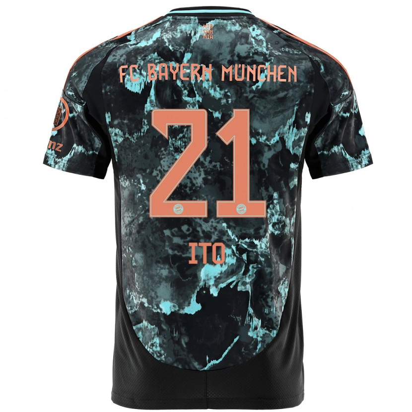 Danxen Dzieci Hiroki Ito #21 Czarny Wyjazdowa Koszulka 2024/25 Koszulki Klubowe