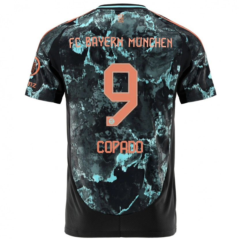 Danxen Dzieci Lucas Copado #9 Czarny Wyjazdowa Koszulka 2024/25 Koszulki Klubowe