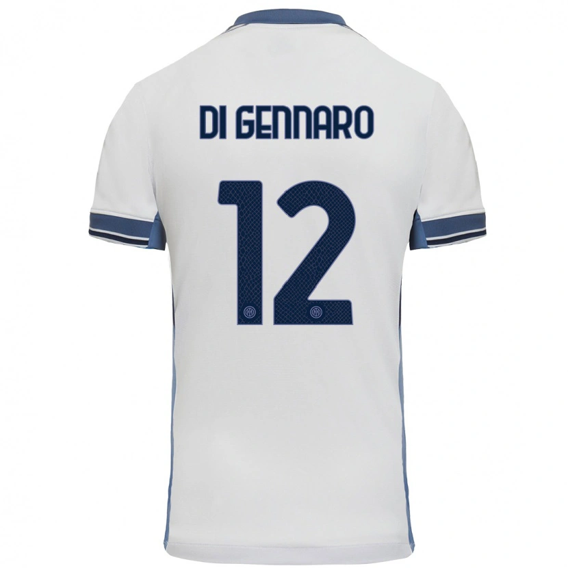 Danxen Dzieci Raffaele Di Gennaro #12 Biały Szary Wyjazdowa Koszulka 2024/25 Koszulki Klubowe