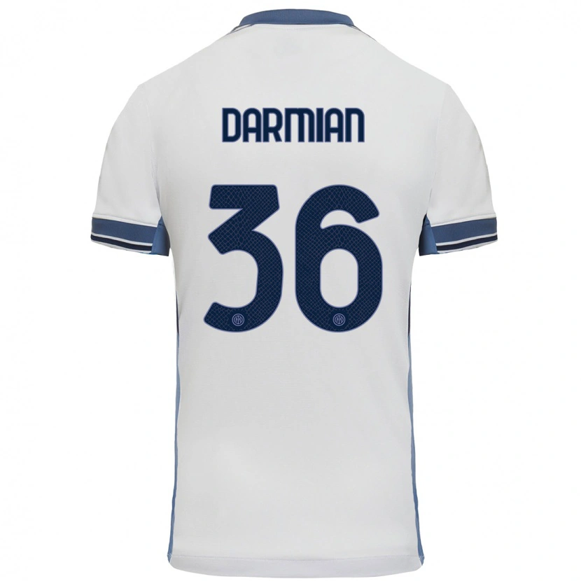 Danxen Dzieci Matteo Darmian #36 Biały Szary Wyjazdowa Koszulka 2024/25 Koszulki Klubowe