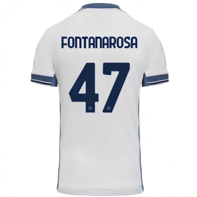 Danxen Dzieci Alessandro Fontanarosa #47 Biały Szary Wyjazdowa Koszulka 2024/25 Koszulki Klubowe