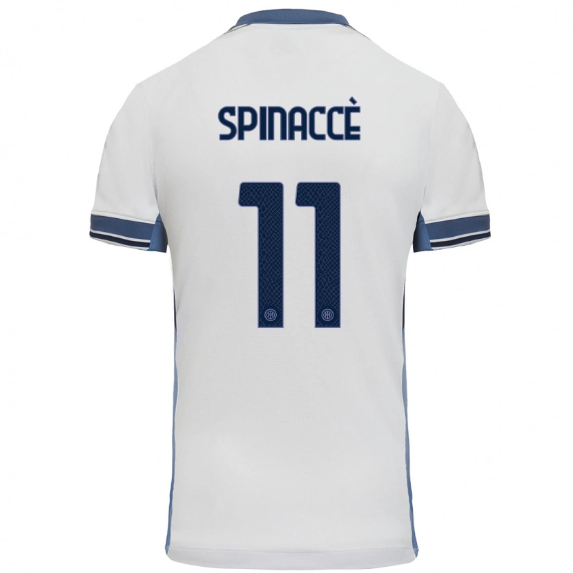 Danxen Dzieci Matteo Spinaccè #11 Biały Szary Wyjazdowa Koszulka 2024/25 Koszulki Klubowe
