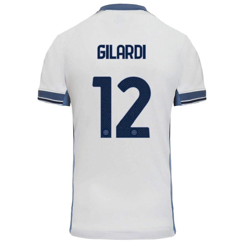 Danxen Dzieci Astrid Gilardi #12 Biały Szary Wyjazdowa Koszulka 2024/25 Koszulki Klubowe