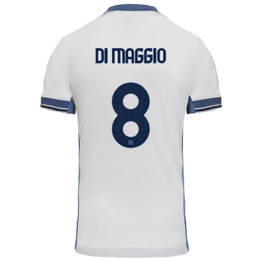 Danxen Dzieci Luca Di Maggio #8 Biały Szary Wyjazdowa Koszulka 2024/25 Koszulki Klubowe