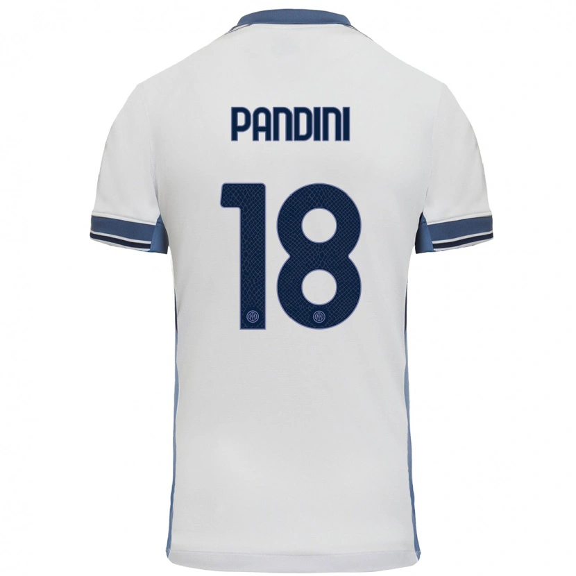 Danxen Dzieci Marta Pandini #18 Biały Szary Wyjazdowa Koszulka 2024/25 Koszulki Klubowe