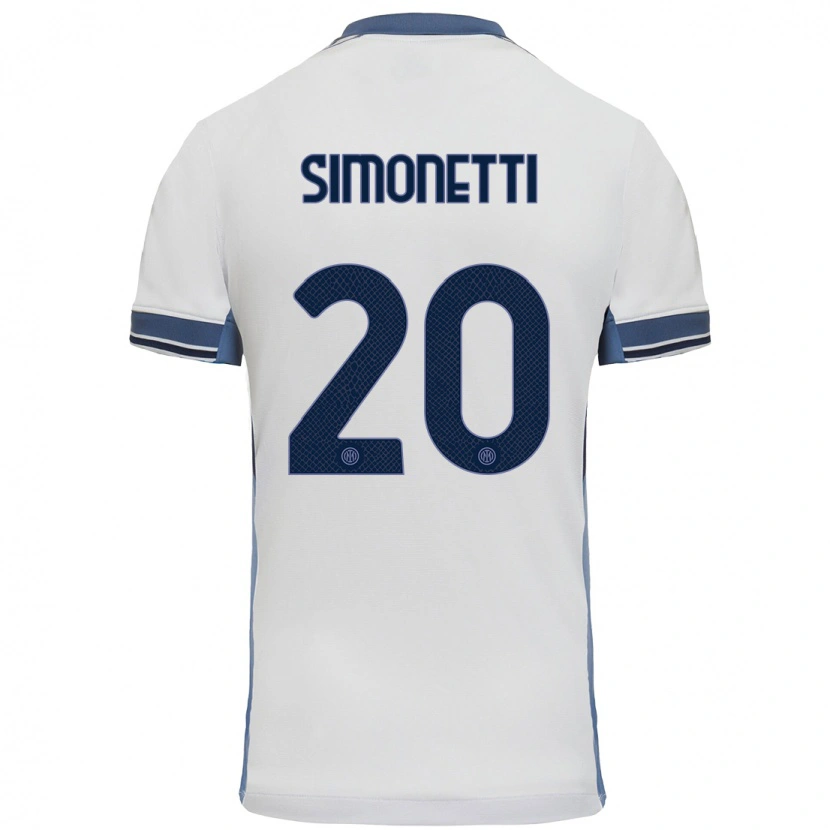 Danxen Dzieci Flaminia Simonetti #20 Biały Szary Wyjazdowa Koszulka 2024/25 Koszulki Klubowe
