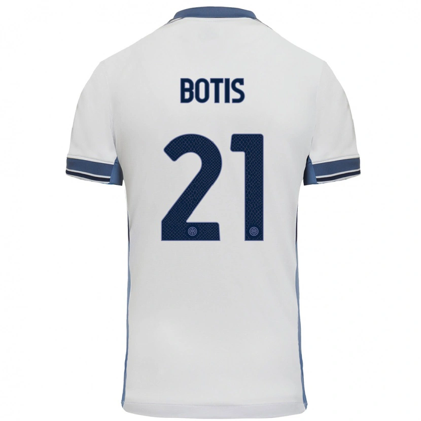Danxen Dzieci Nikolaos Botis #21 Biały Szary Wyjazdowa Koszulka 2024/25 Koszulki Klubowe
