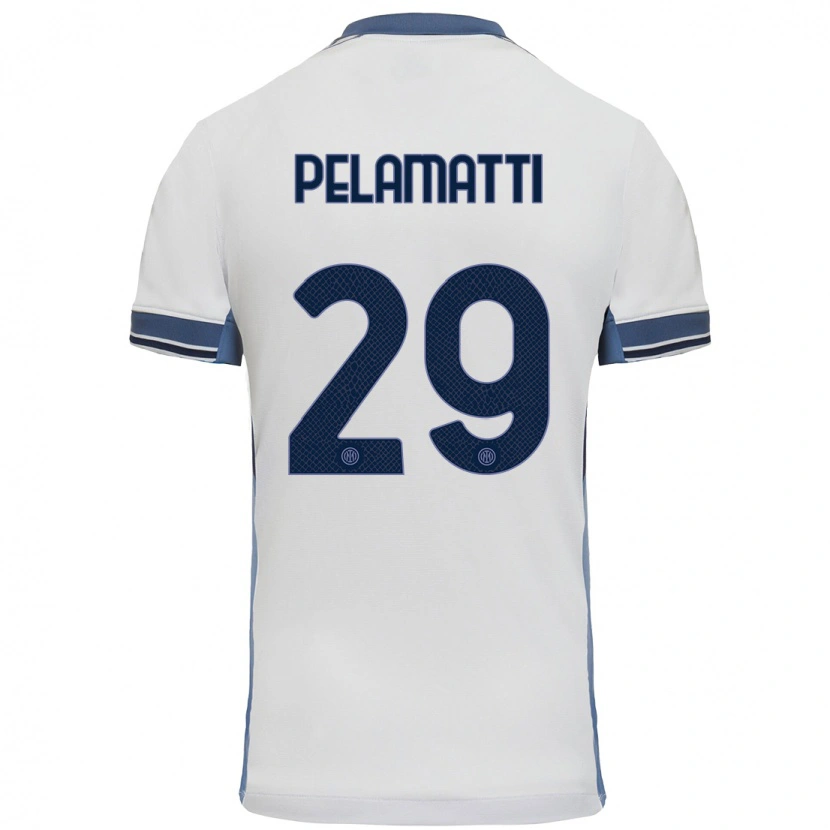 Danxen Dzieci Andrea Pelamatti #29 Biały Szary Wyjazdowa Koszulka 2024/25 Koszulki Klubowe