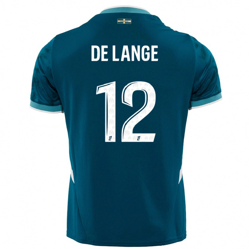 Danxen Dzieci Jeffrey De Lange #12 Turkusowy Niebieski Wyjazdowa Koszulka 2024/25 Koszulki Klubowe