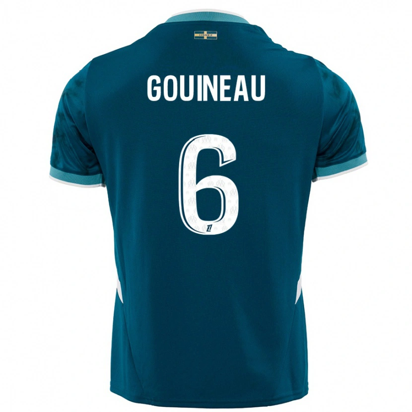Danxen Dzieci Coline Gouineau #6 Turkusowy Niebieski Wyjazdowa Koszulka 2024/25 Koszulki Klubowe