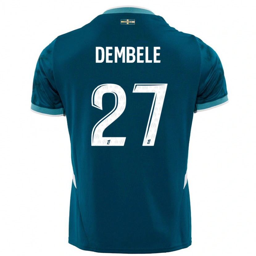 Danxen Dzieci Coumba Dembélé #27 Turkusowy Niebieski Wyjazdowa Koszulka 2024/25 Koszulki Klubowe