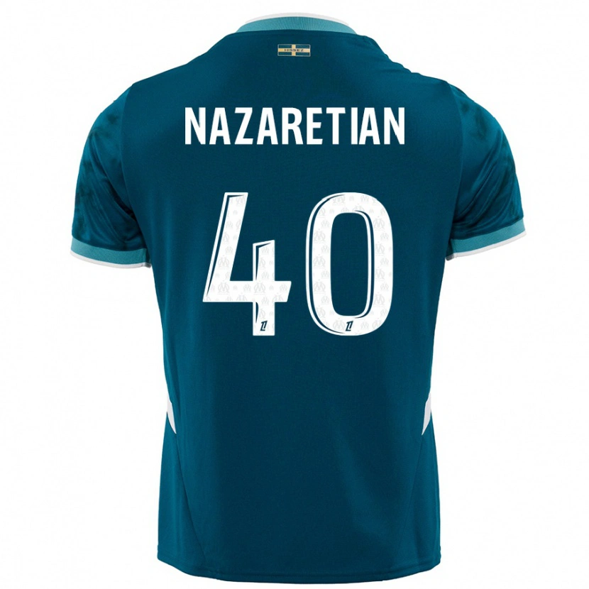 Danxen Dzieci Manuel Nazaretian #40 Turkusowy Niebieski Wyjazdowa Koszulka 2024/25 Koszulki Klubowe
