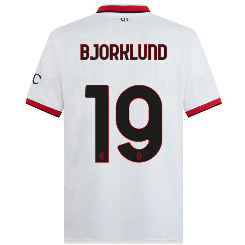Danxen Dzieci Lukas Bjorklund #19 Biały Czarny Czerwony Wyjazdowa Koszulka 2024/25 Koszulki Klubowe