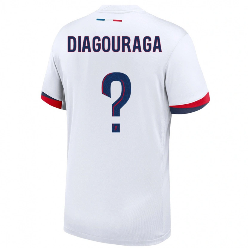 Danxen Dzieci Toumani Diagouraga #0 Biały Niebieski Czerwony Wyjazdowa Koszulka 2024/25 Koszulki Klubowe