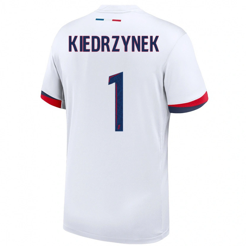 Danxen Dzieci Katarzyna Kiedrzynek #1 Biały Niebieski Czerwony Wyjazdowa Koszulka 2024/25 Koszulki Klubowe