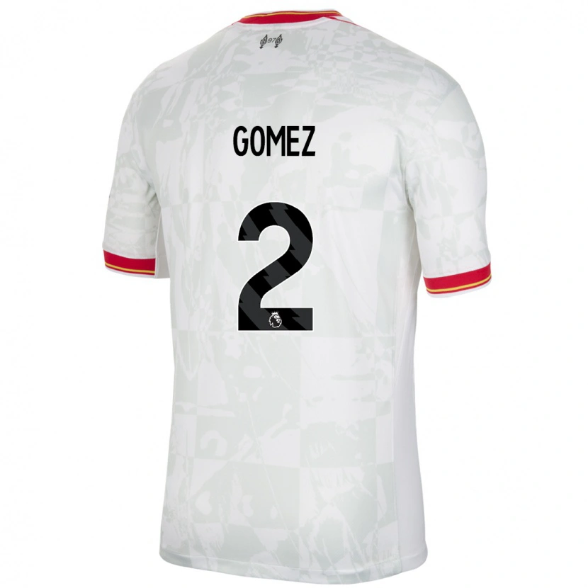 Danxen Dzieci Joe Gomez #2 Biały Czerwony Czarny Trzeci Komplet Koszulka 2024/25 Koszulki Klubowe