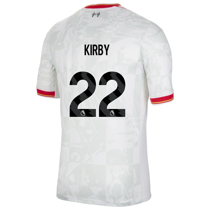 Danxen Dzieci Faye Kirby #22 Biały Czerwony Czarny Trzeci Komplet Koszulka 2024/25 Koszulki Klubowe
