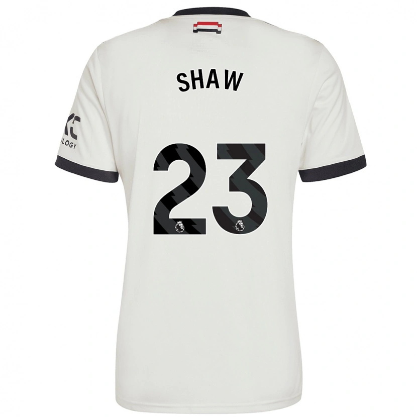 Danxen Dzieci Luke Shaw #23 Ecru Trzeci Komplet Koszulka 2024/25 Koszulki Klubowe