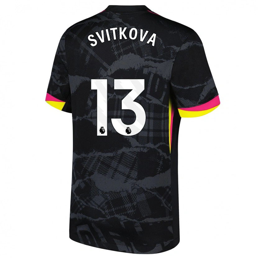 Danxen Dzieci Kateřina Svitková #13 Czarny Różowy Trzeci Komplet Koszulka 2024/25 Koszulki Klubowe