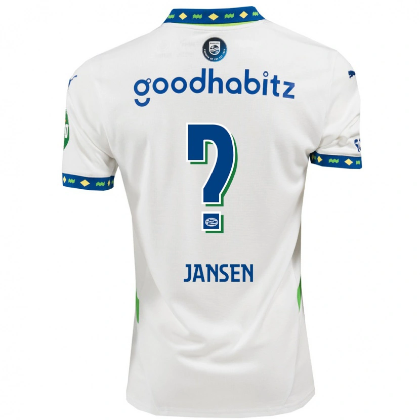 Danxen Dzieci Koen Jansen #0 Biały Ciemnoniebieski Trzeci Komplet Koszulka 2024/25 Koszulki Klubowe