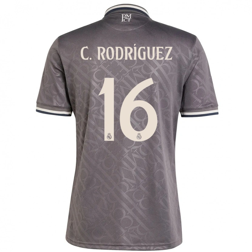 Danxen Dzieci Carlos Rodríguez #16 Węgiel Drzewny Trzeci Komplet Koszulka 2024/25 Koszulki Klubowe