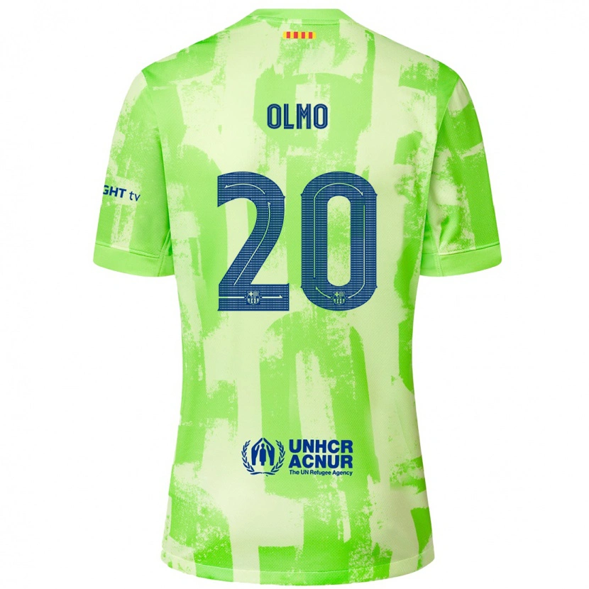 Danxen Dzieci Dani Olmo #20 Limonkowy Trzeci Komplet Koszulka 2024/25 Koszulki Klubowe