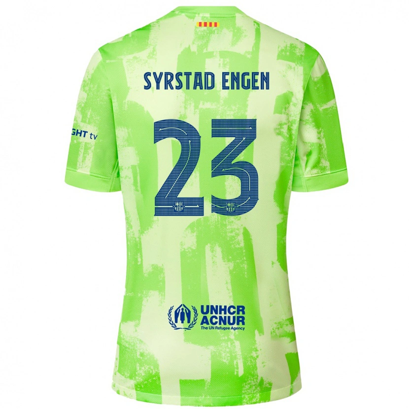Danxen Dzieci Ingrid Syrstad Engen #23 Limonkowy Trzeci Komplet Koszulka 2024/25 Koszulki Klubowe