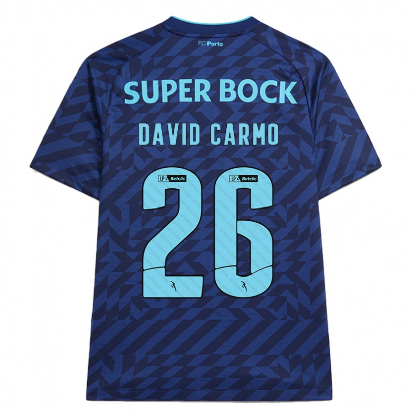 Danxen Dzieci David Carmo #26 Granatowy Trzeci Komplet Koszulka 2024/25 Koszulki Klubowe