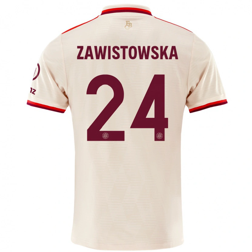 Danxen Dzieci Weronika Zawistowska #24 Lniany Trzeci Komplet Koszulka 2024/25 Koszulki Klubowe