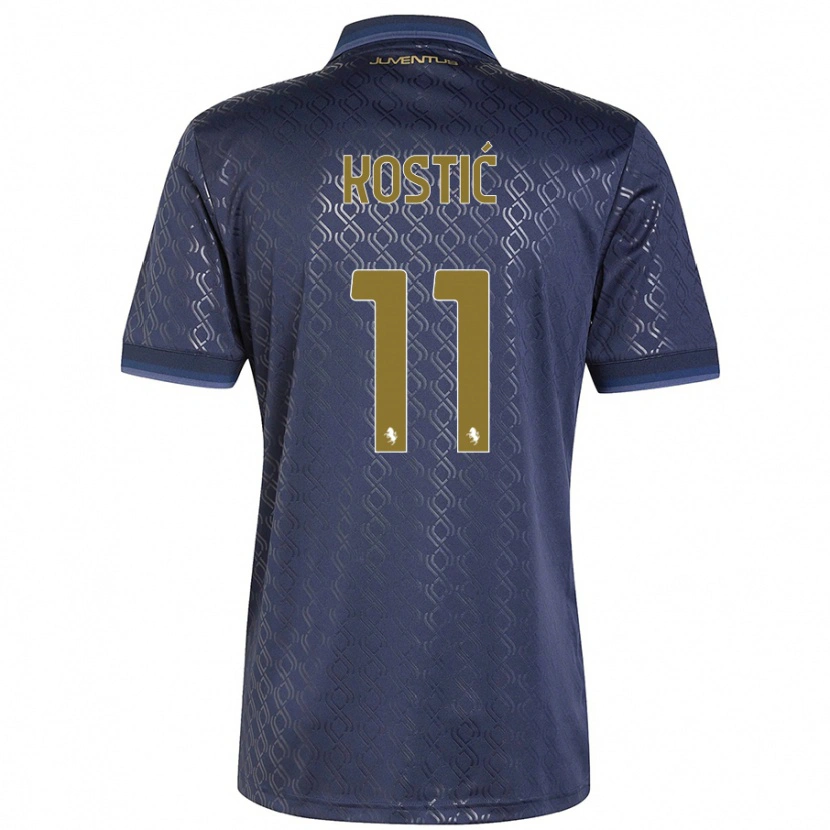 Danxen Dzieci Filip Kostić #11 Granatowy Trzeci Komplet Koszulka 2024/25 Koszulki Klubowe