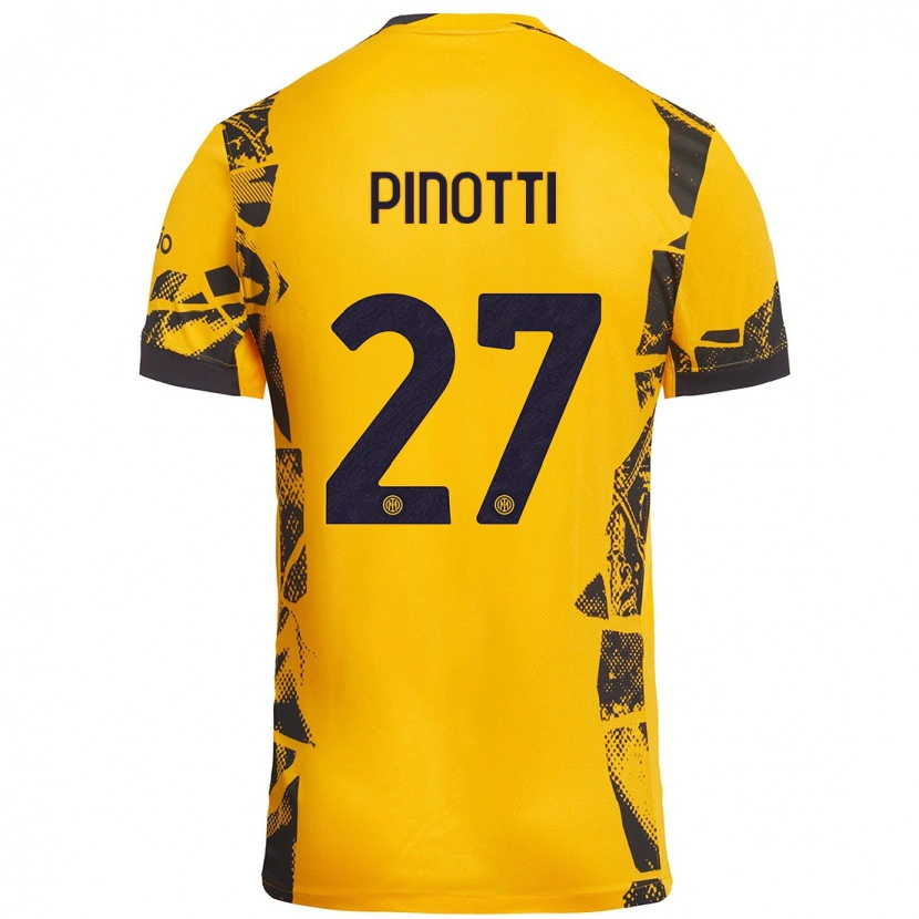 Danxen Dzieci Manuel Pinotti #27 Złoty Czarny Trzeci Komplet Koszulka 2024/25 Koszulki Klubowe